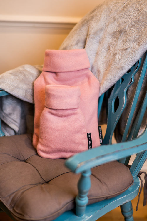 Little and Large Pink Organic Cotton Hot Water Bottle Gift Set