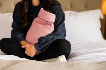 Pink hot water bottle