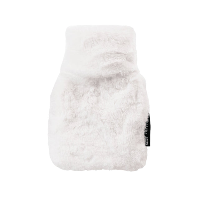 Mini Silky Soft White Faux Fur Hot Water Bottle