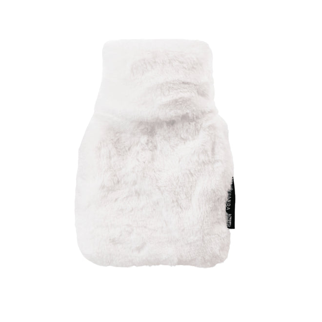 Mini Silky Soft White Faux Fur Hot Water Bottle