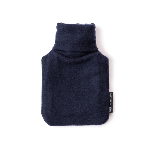 Navy Blue Cotton 1L Hot Water Bottle