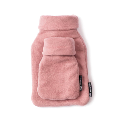 Kleines und großes rosa Baumwoll-Wärmflaschen-Geschenkset