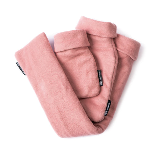 Triple Luxury Organic Cotton Pink Hot Water Bottle Gift Set