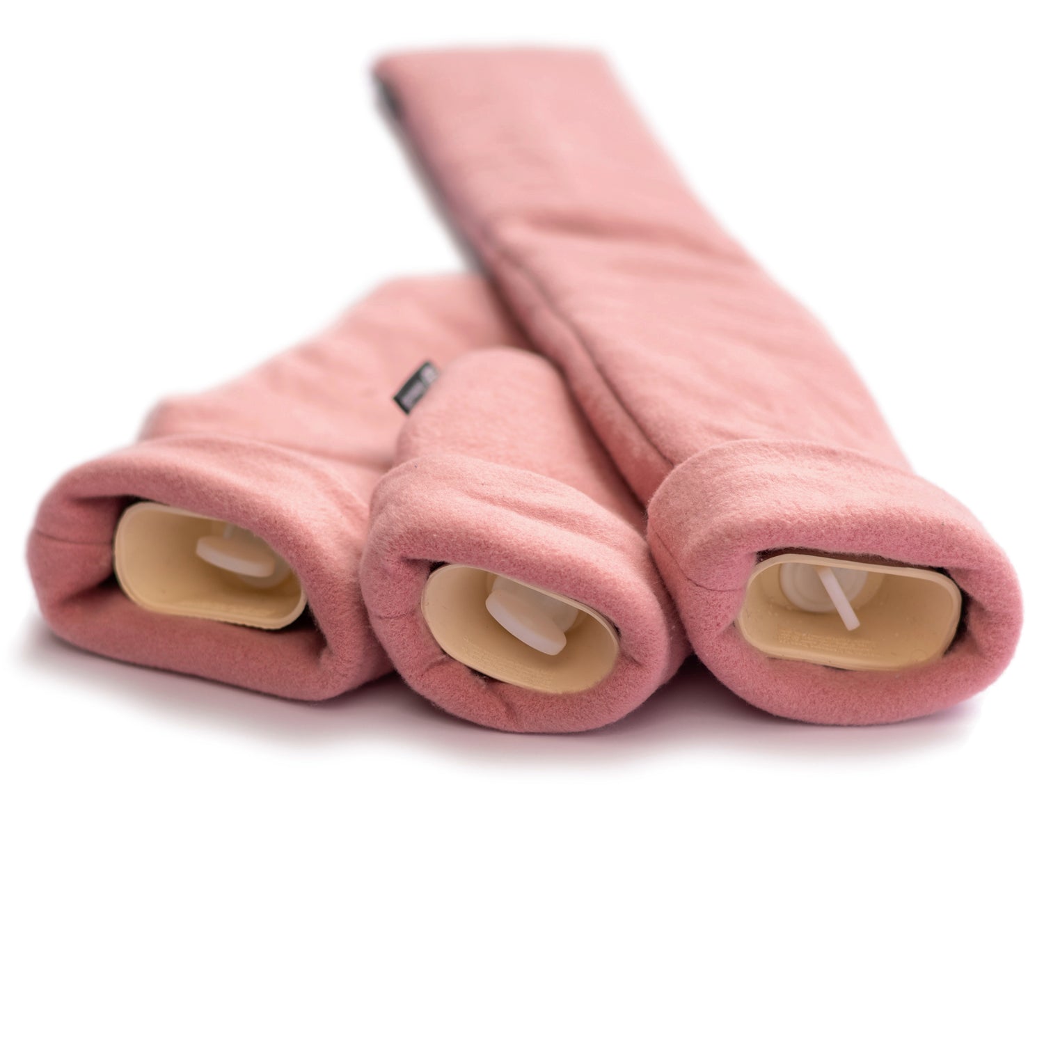 Triple Luxury Organic Cotton Pink Hot Water Bottle Gift Set CosyPanda