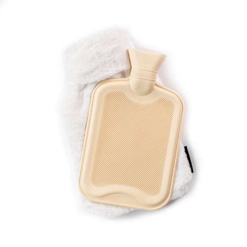 2l White Recycled Faux Fur Hot Water Bottle