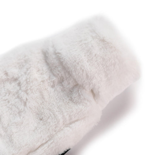 Mini Soft Recycled White Faux Fur Cover And Rubber Hot Water Bottle
