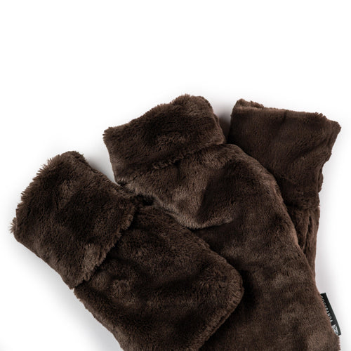 Triple Chocolate Recycled Faux Fur Hot Water Bottle Gift Set