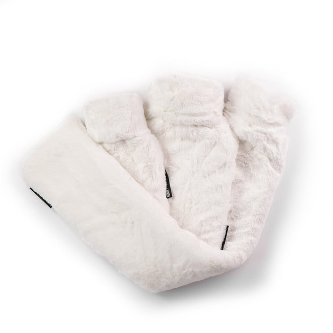 Triple White Recycled Faux Fur Hot Water Bottle Gift Set