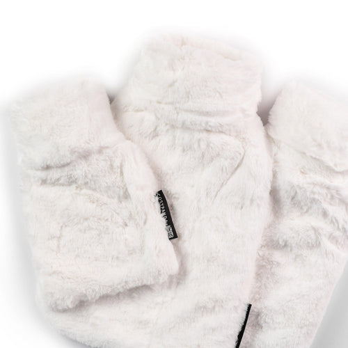 Triple White Recycled Faux Fur Hot Water Bottle Gift Set
