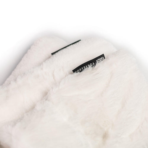 Triple White Recycled Faux Fur Hot Water Bottle Gift Set
